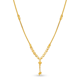 Fancy Sleek Beaded Gold Necklace