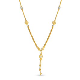 Bewitching Twisted Rope Beaded Gold Necklace