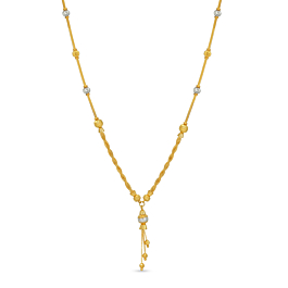 Elegant Carved Beaded Gold Necklace