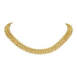 Lambent Craved Beads Gold Necklace