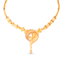 Shining Trendy Floral Gold Necklaces 