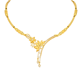 Impressive Fancy Floral Gold Necklace