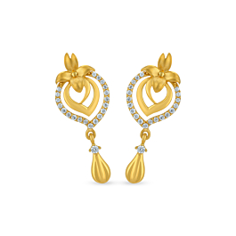 Exuberant Blossomy Gold Earrings - Mouval Collection