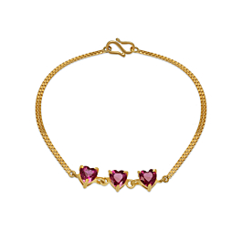 Effulgent Triple Heart Gold Bracelet - Hrdaya Collection