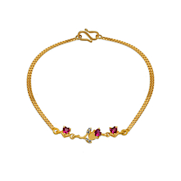 Trendy Floral Love Gold Bracelet - Hrdaya Collection