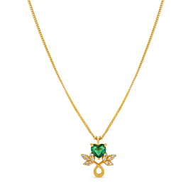 Alluring Leafy With Heart Gold Necklace - Hrdaya Collection
