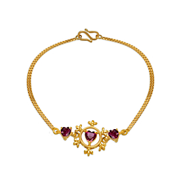 Sparkling Heart Gold Bracelet - Hrdaya Collection