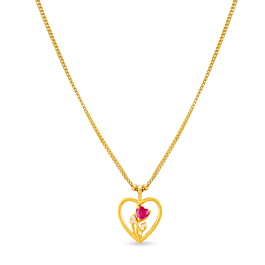 Romantic Twin Heart Gold Necklace - Hrdaya Collection