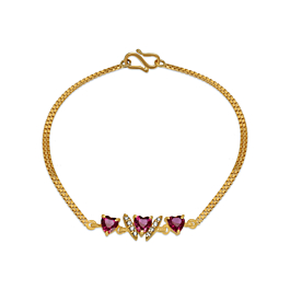 Romantic Heartin Gold Bracelet - Hrdaya Collection