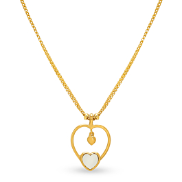 Classy Dangling Heart Gold Necklace - Hrdaya Collection