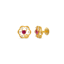 Vintage Swirls Gold Earrings - Hrdaya Collection