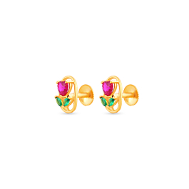 Petite Heart Gold Earrings - Hrdaya Collection