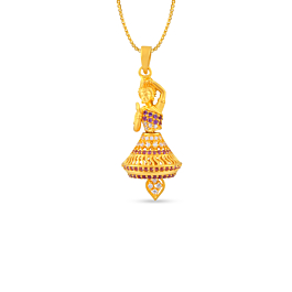 Contemporary Floral Gold Pendant - Mudra Collection