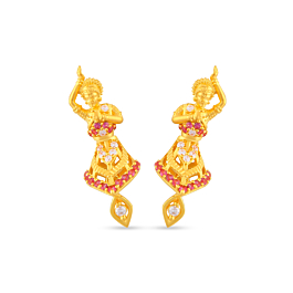 Classic Sukatunda Mudrai Gold Earrings - Mudra Collection