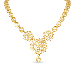 Exquisite Designer Floral Gold Necklace - Ruya Collection