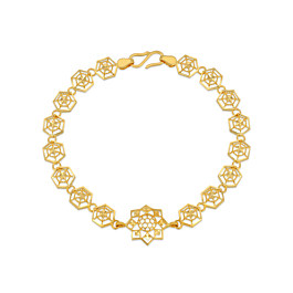 Effulgent Hexa Pattern Gold Bracelet - Ruya Collection