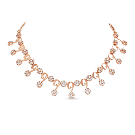 Shimmering Twirly Gold Necklace - Rosette Collection