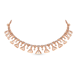 Glimmering Triangle Design Gold Necklace - Rosette Collection