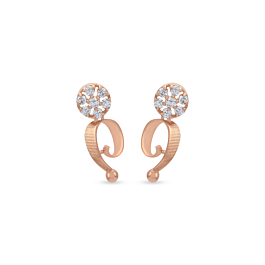 Modish Swirly Gold Earrings - Rosette Collection