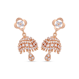 Attractive Dainty Floral Gold Earrings - Rosette Collection
