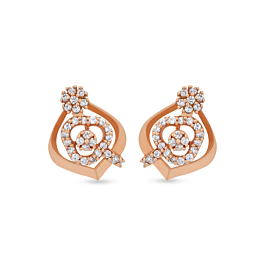 Sophisticated Blossomy Gold Earrings - Rosette Collection