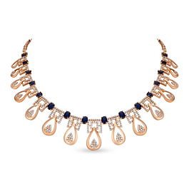 Charismatic Pear Drop Gold Necklace - Rosette Collection
