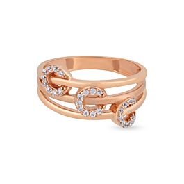 Attractive Triple Circlet Gold Ring - Rosette Collection