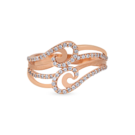 Opulent Swirl Pattern Gold Ring - Rosette Collection
