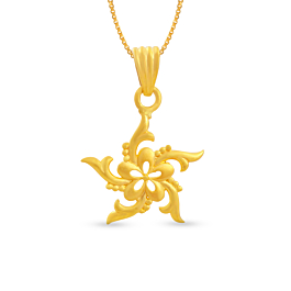 Contemporary Stylish Floral Gold Pendant