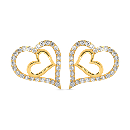 Alluring Romantic Heart Gold Earrings