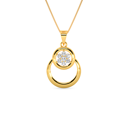 Glimmering Floral Circle Gold Pendant