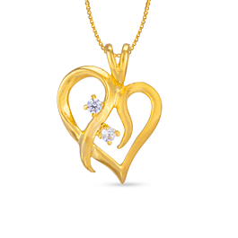  Beautiful Valentine Heart Gold Pendant