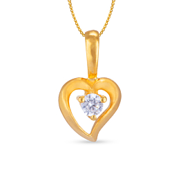  Lovely Valentine Heart Gold Pendant