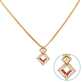 Ornate Rhombus Pattern Gold Necklace