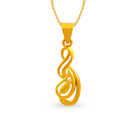 Pleasing Leaf Design Gold Pendant