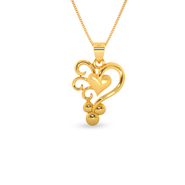  Stylish Heart Valentine Gold Pendant