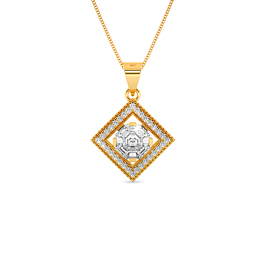 Sophisticated Rhombus Design Gold Pendant