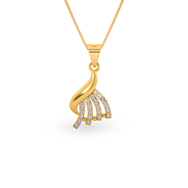 Trendy Feather Design Gold Pendant