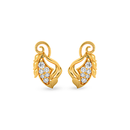Fashionate Leaf Design Gold Earrings
