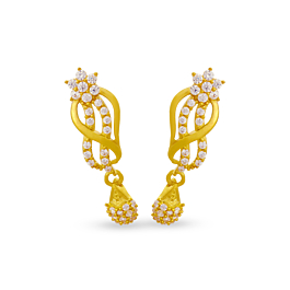Dazzle Floral Gold Earrings