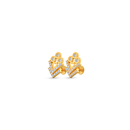 Glorious Heart Design Gold Earrings