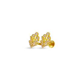 Glorious Heart Design Gold Earrings