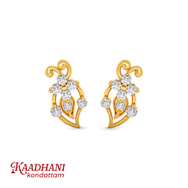 Flamboyant Mango Design Gold Earrings