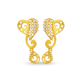 Elegant Sweet Heart Gold Earrings