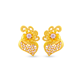 Wonderful Floral Gold Earrings