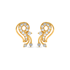 Pleasing Stylish Stud Design Gold Earrings
