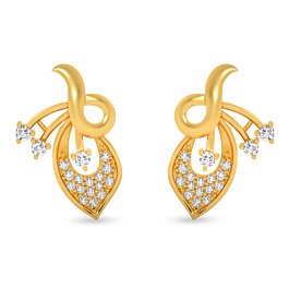 Exquisite Knot Design Floral Gold Earrings