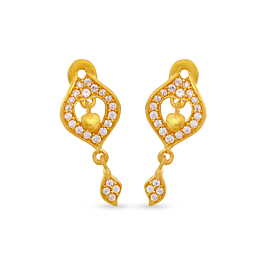Fashion Dancing Heart Gold Earrings