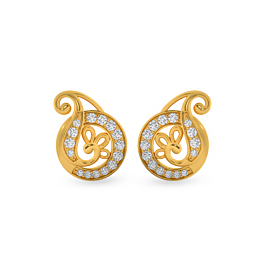 Trending swirl And Floral Gold Earrings