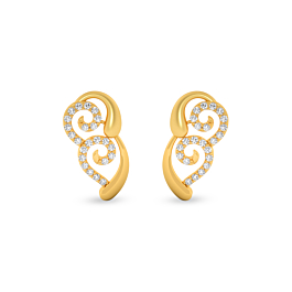 Regal Double Twirl Gold Earrings